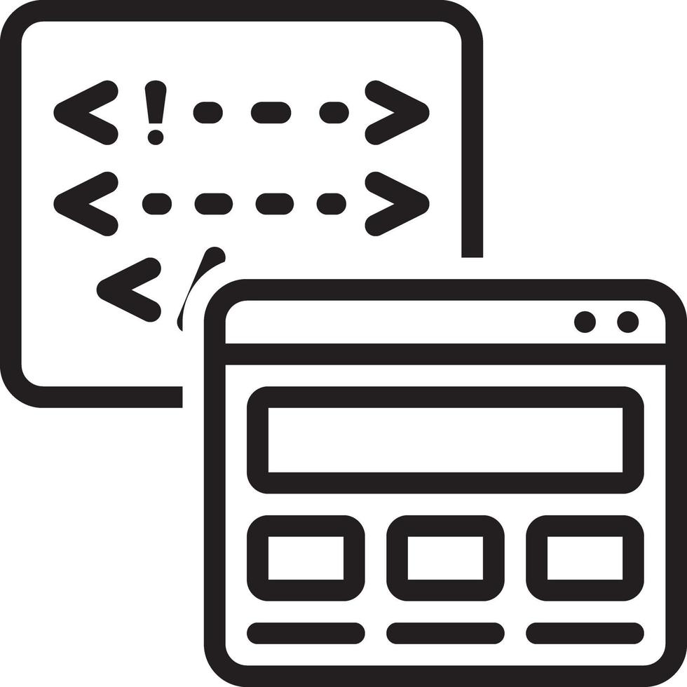 Line icon for backend vector