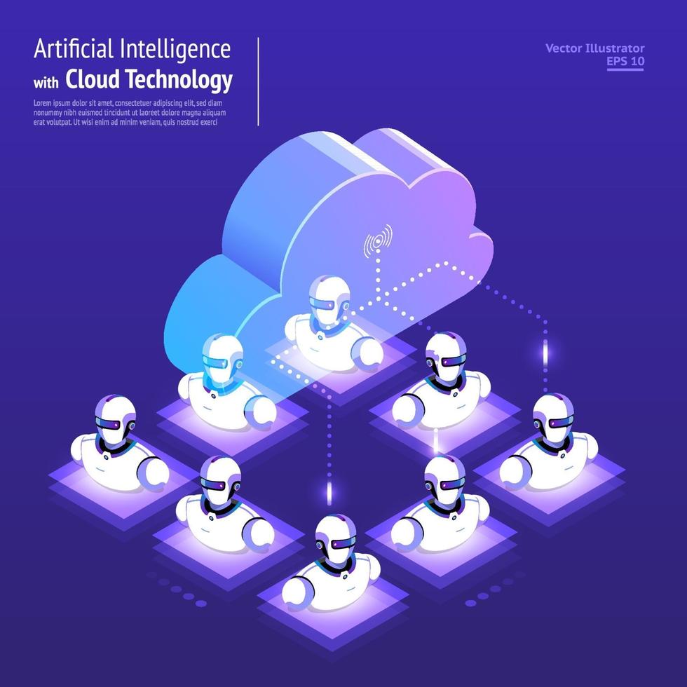 Isometric Cloud Technology vector