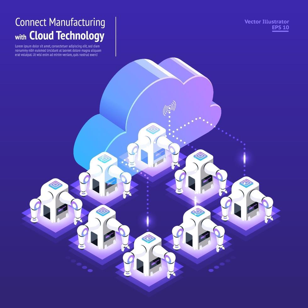 Isometric Cloud Technology vector