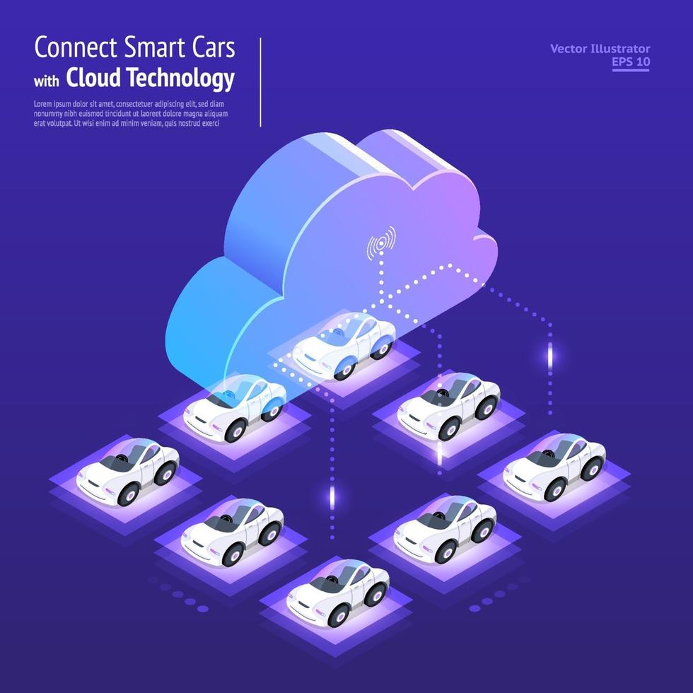 Isometric Cloud Technology vector