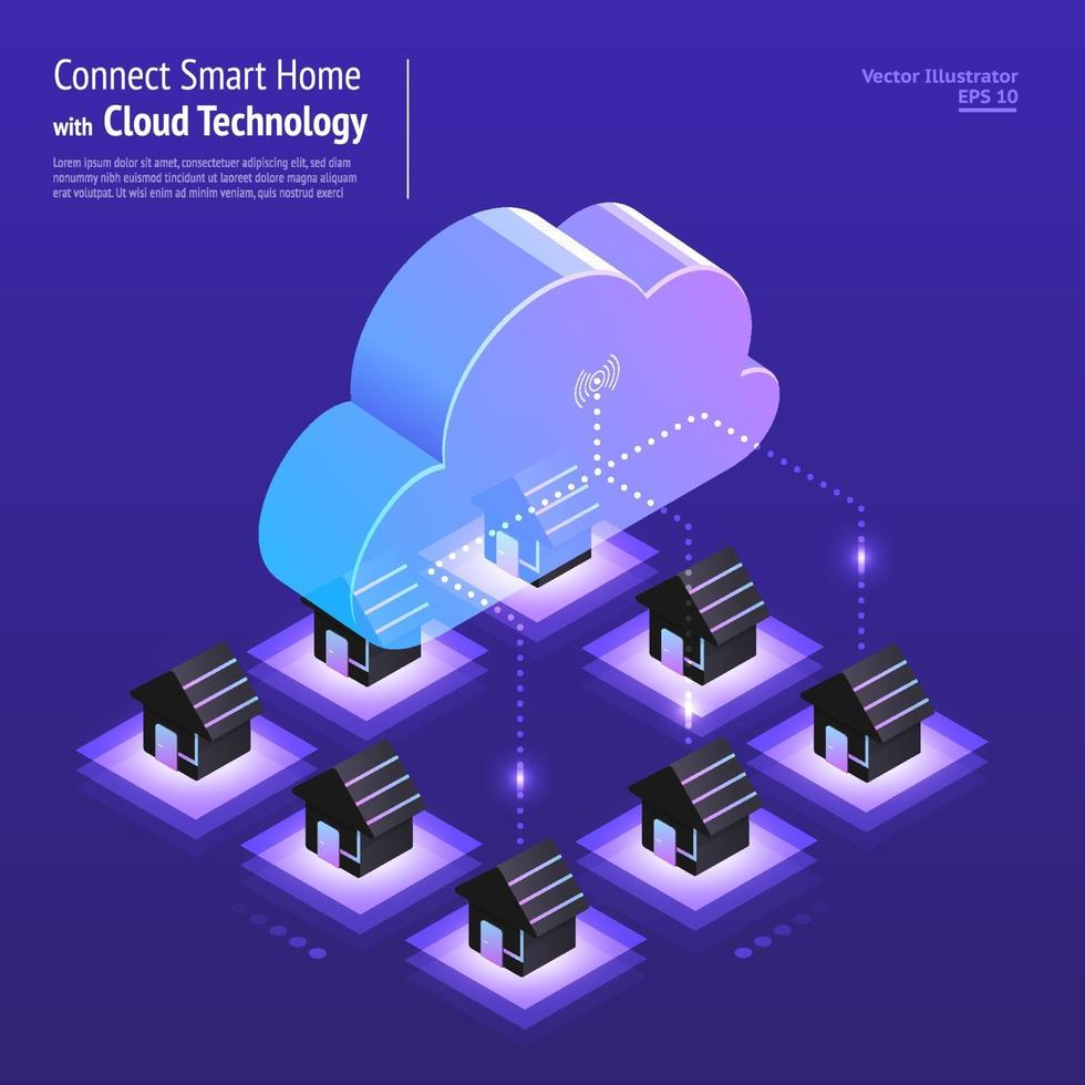 Isometric Cloud Technology vector