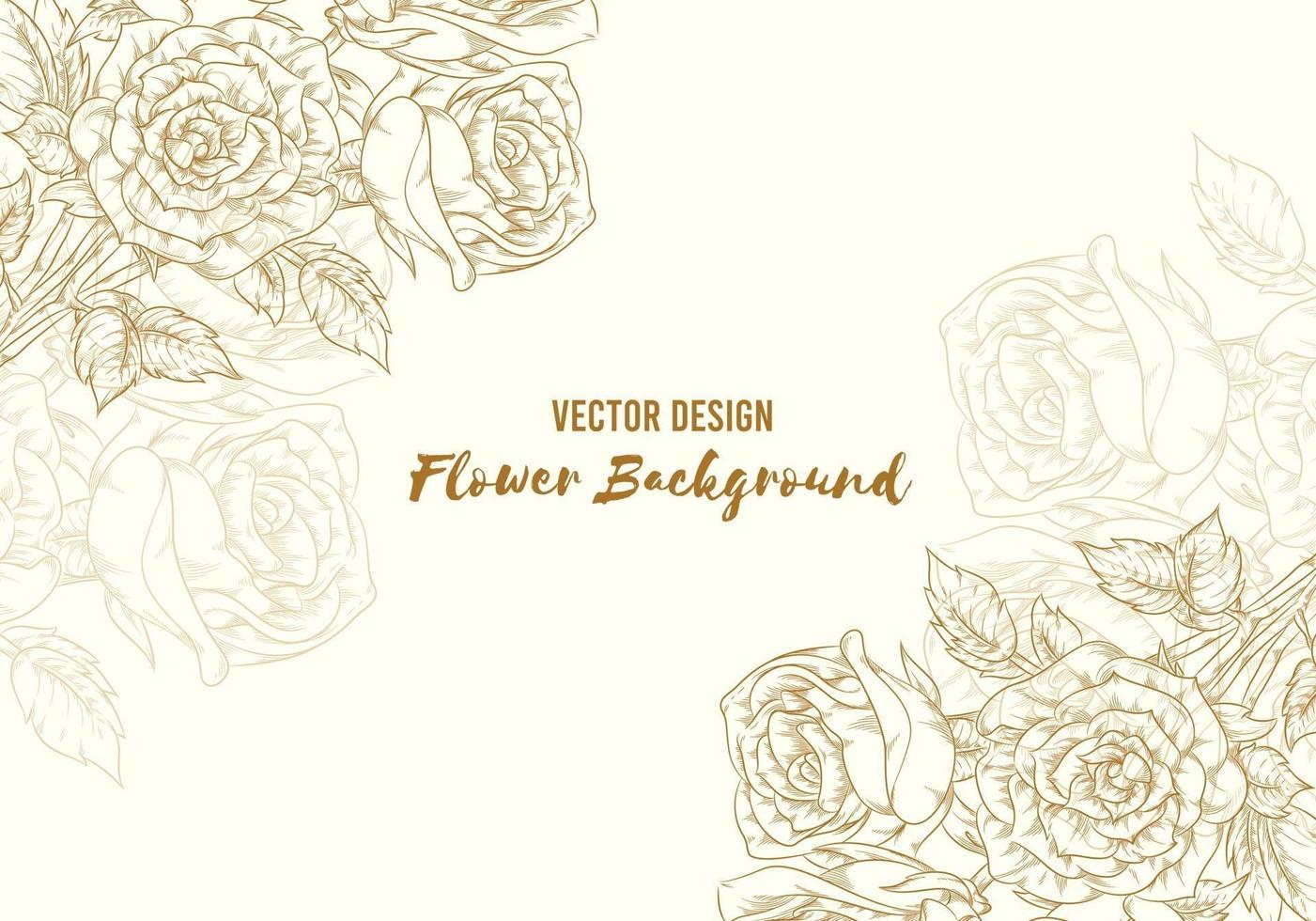 Background of Hand Drawn Rose, Floral Sketch Template Vector Layout