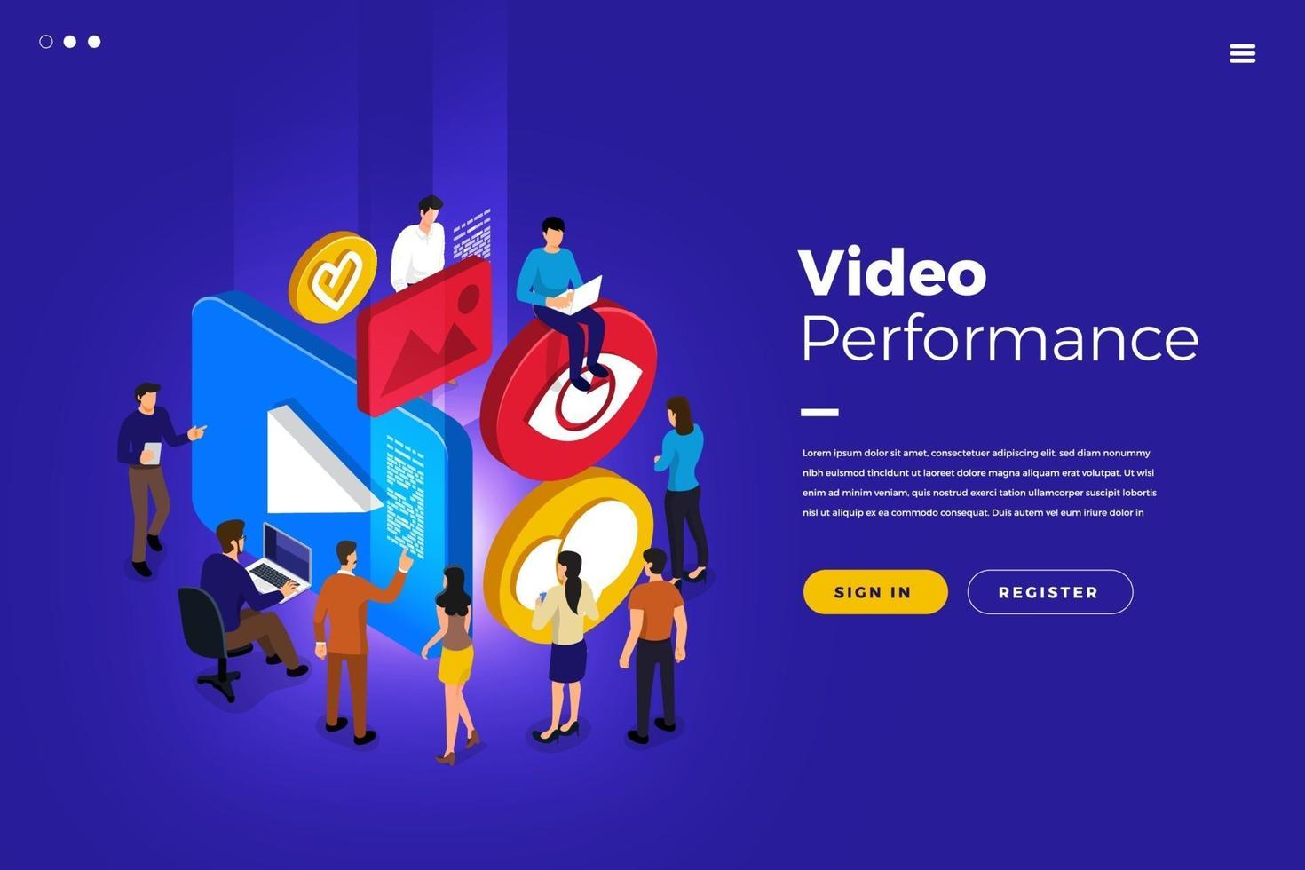Isometric Video Performance vector