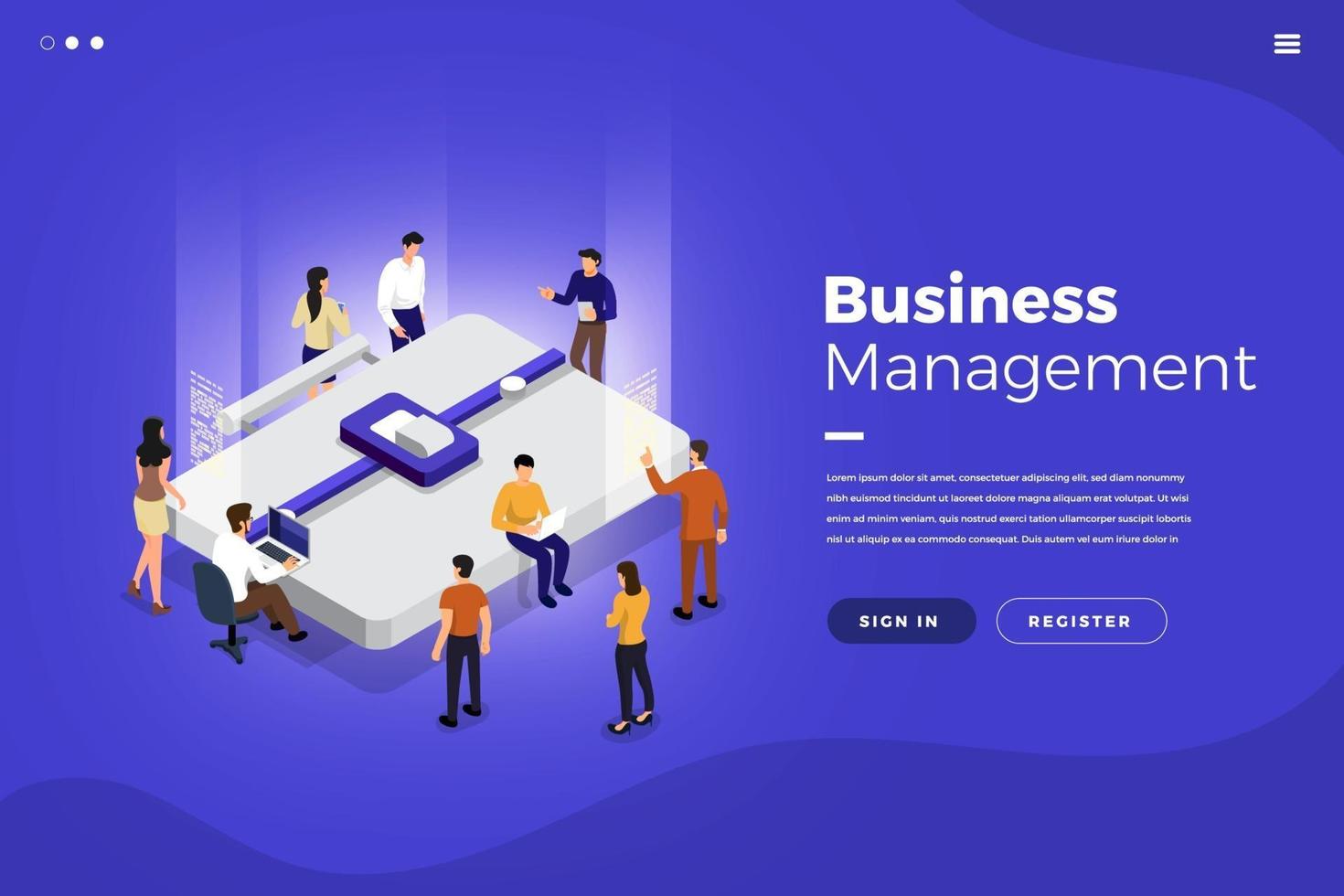 Isometric Business Management vector