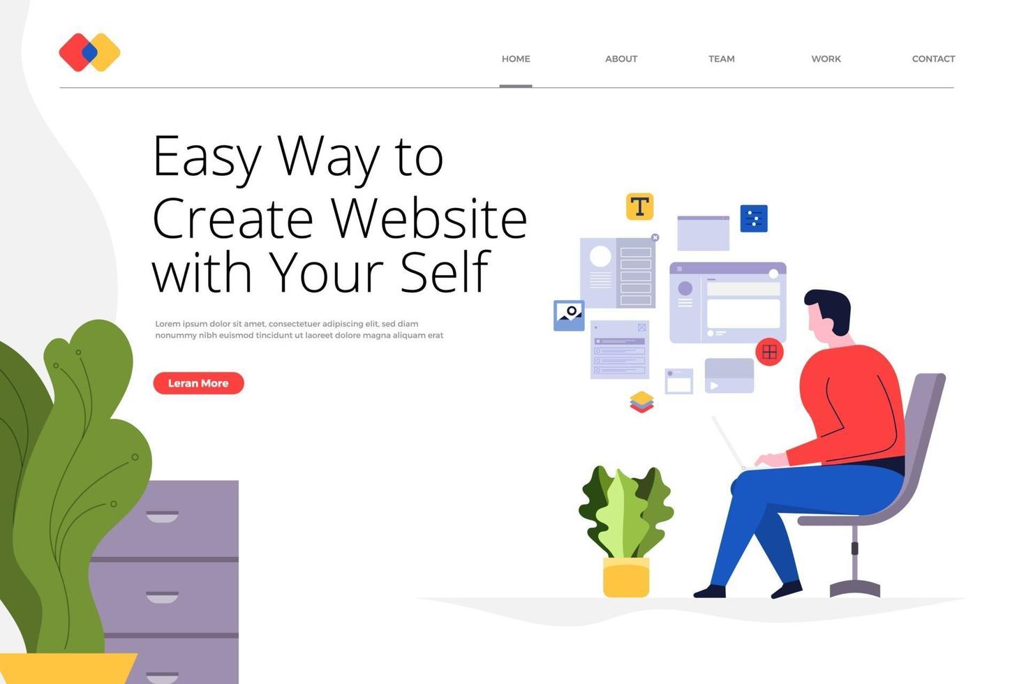 Landing page website vector