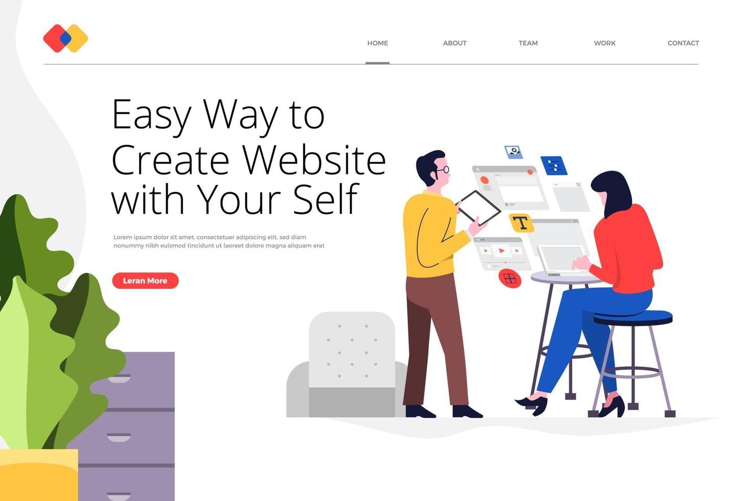 Landing page website vector