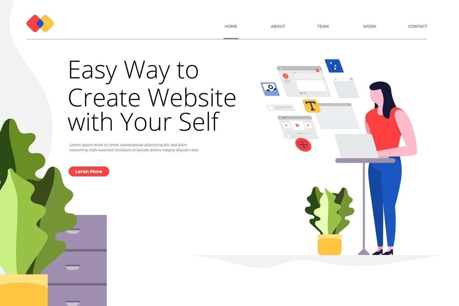 Landing page website vector