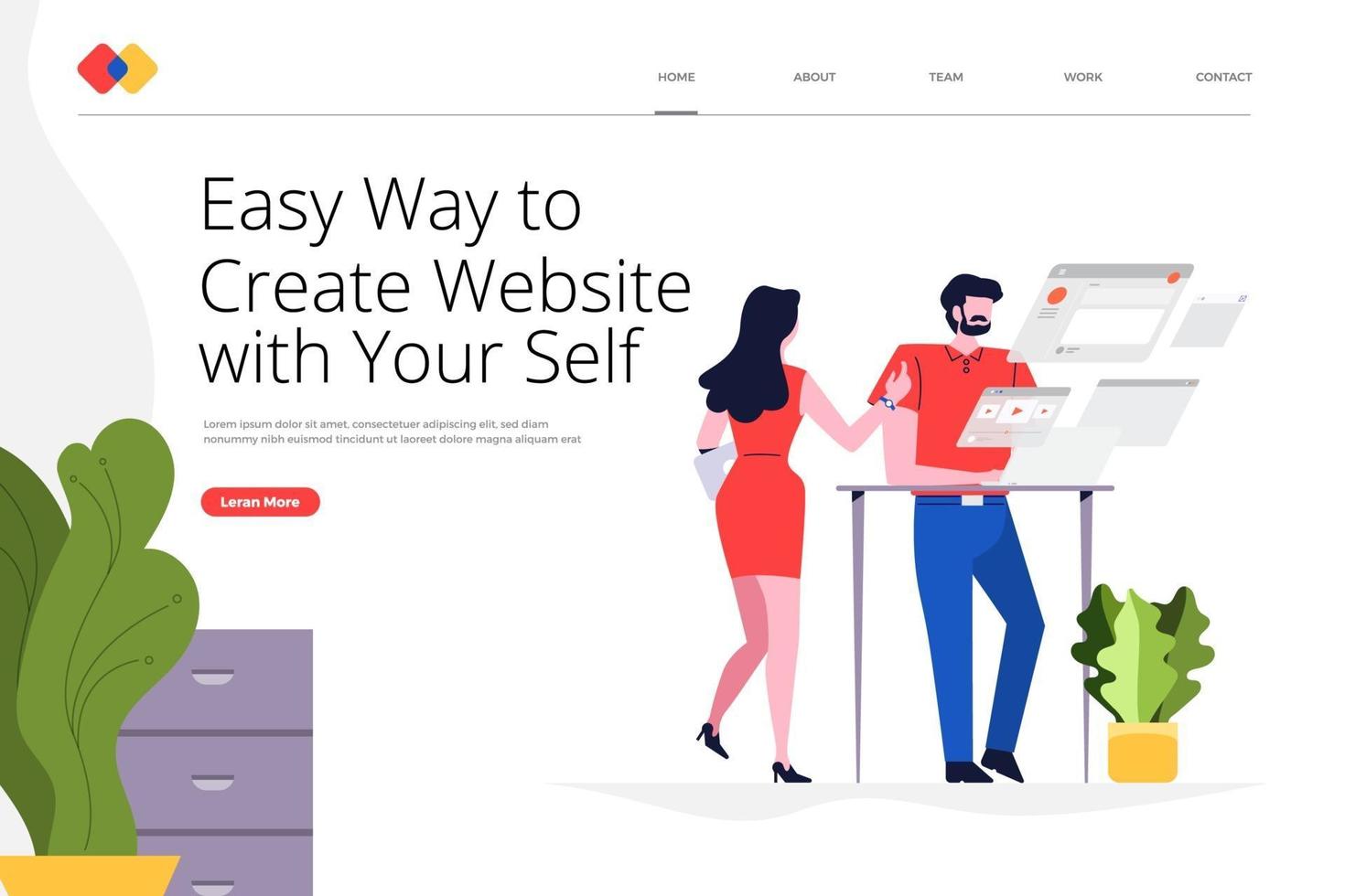 Landing page website vector