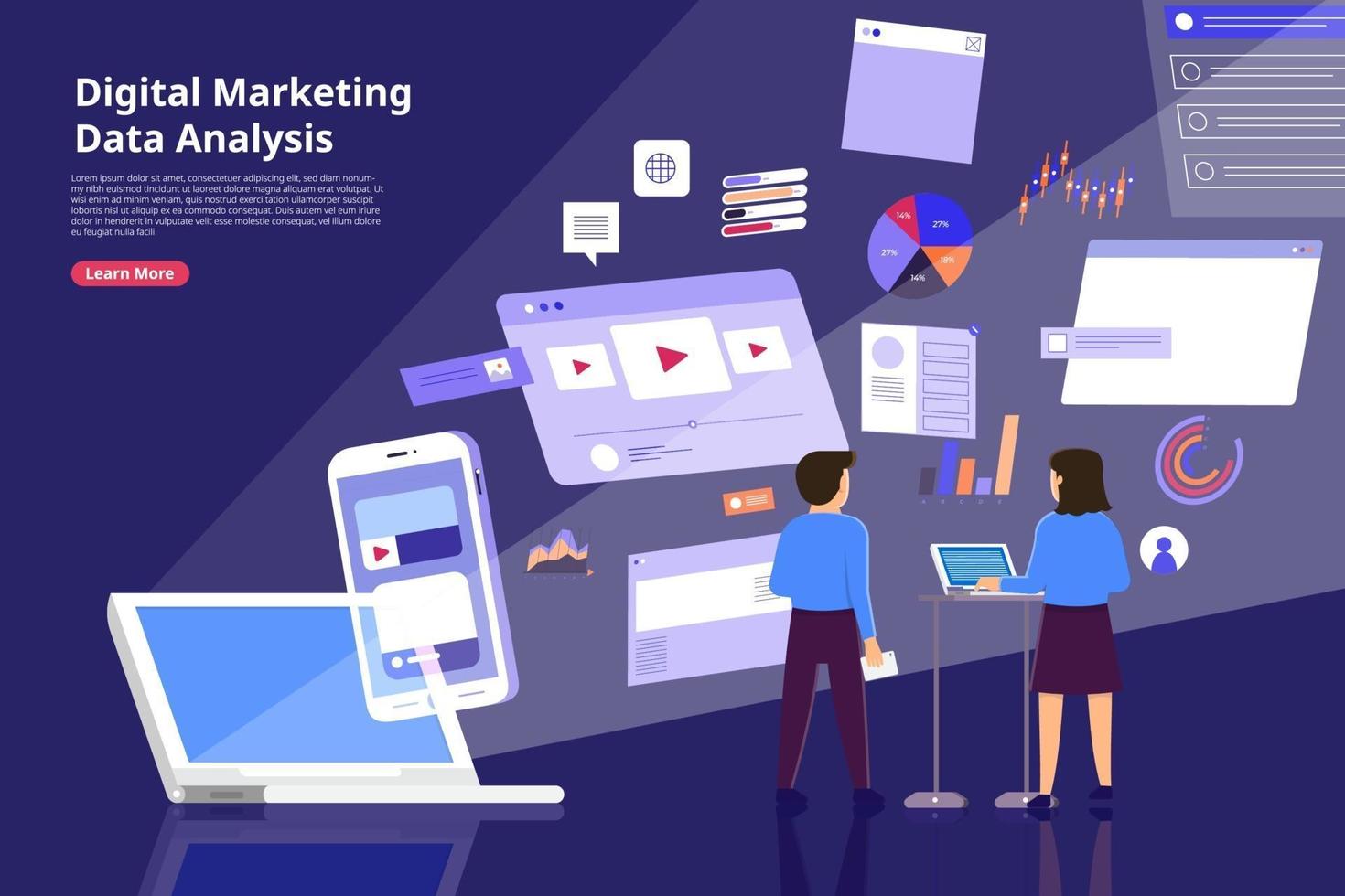 Digital marketing Analysis vector