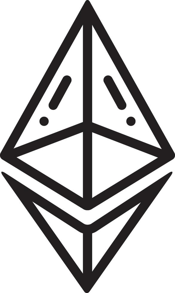 Line icon for ethereum vector