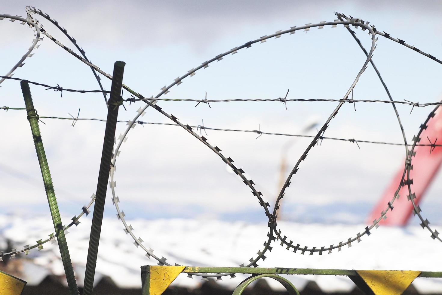 Barbed wire fence photo