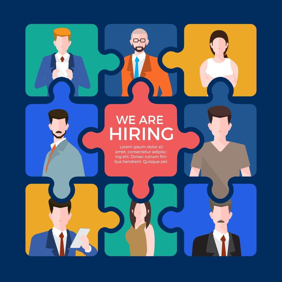 vector illustrations concept we are hiring