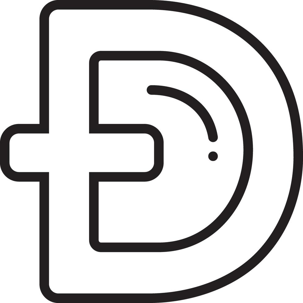 Line icon for dogecoin vector