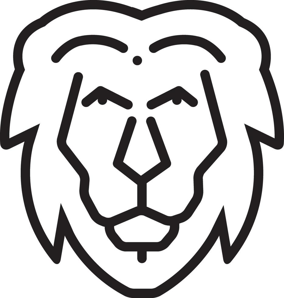 icono de línea para león vector