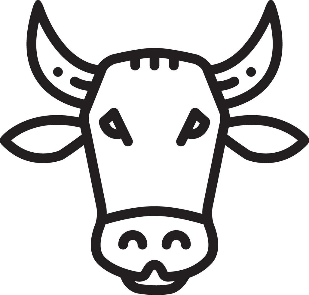 Line icon for cow vector