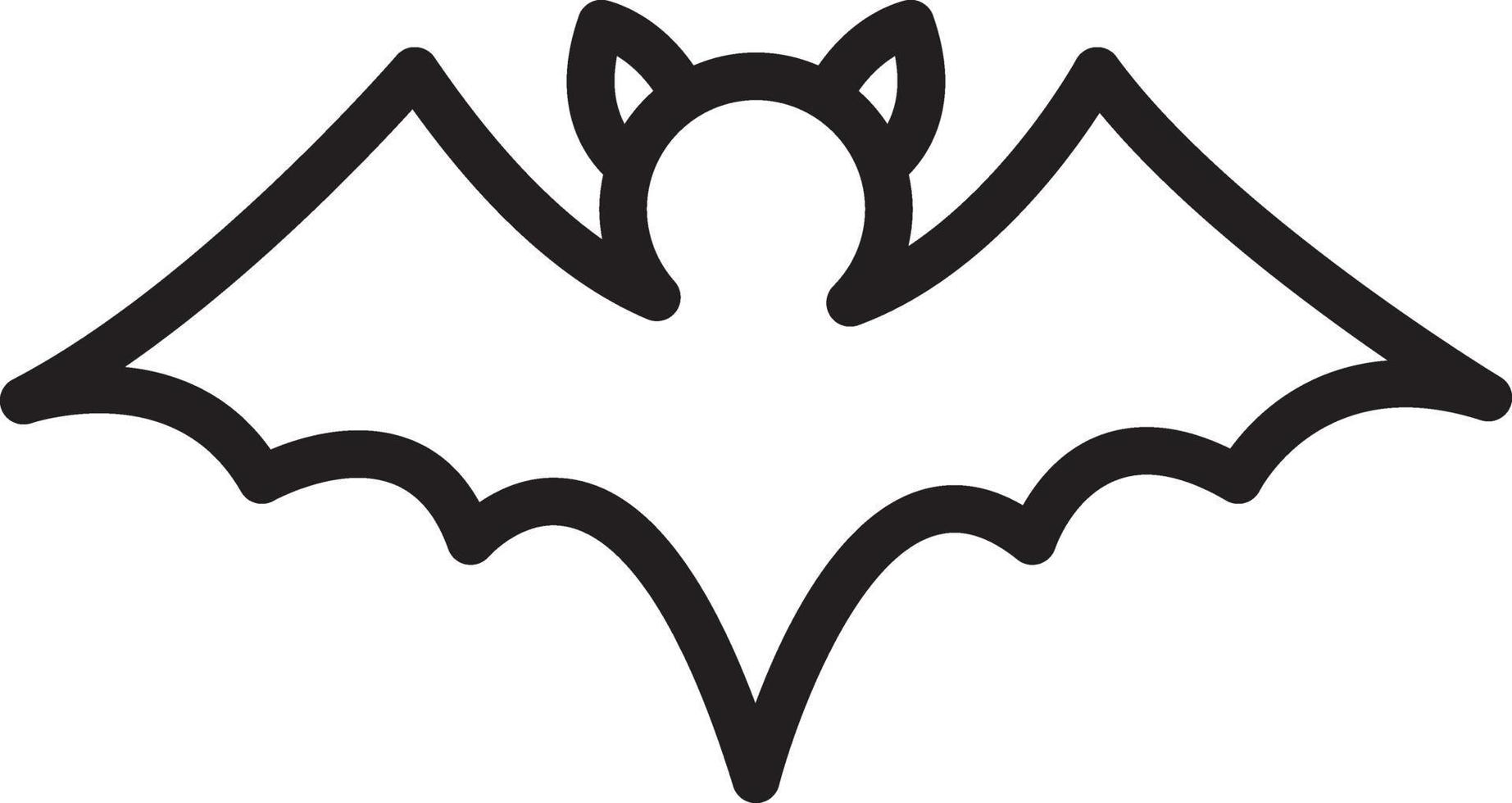 icono de línea para murciélago vector