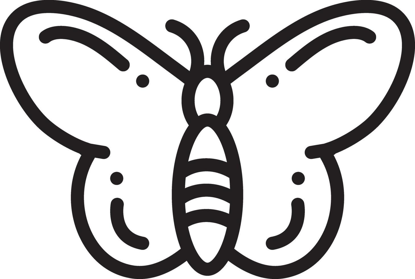 icono de línea para mariposa vector