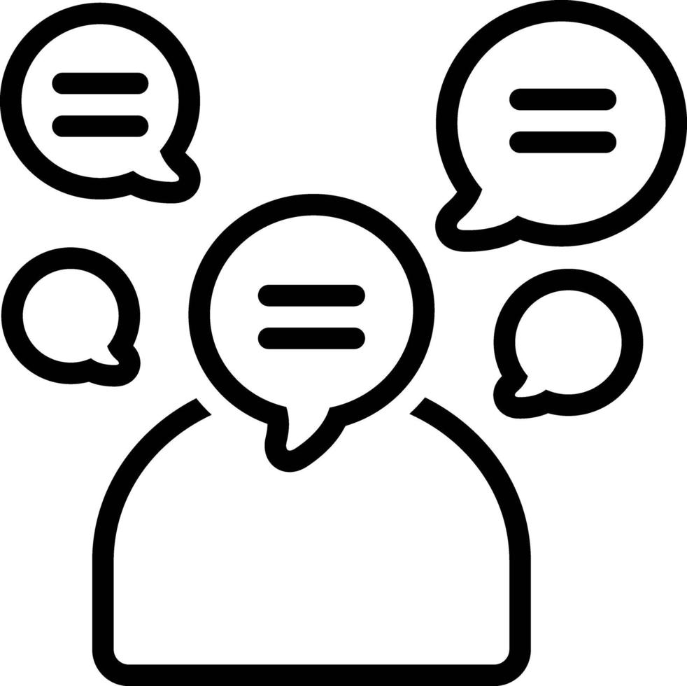 Line icon for talkative vector