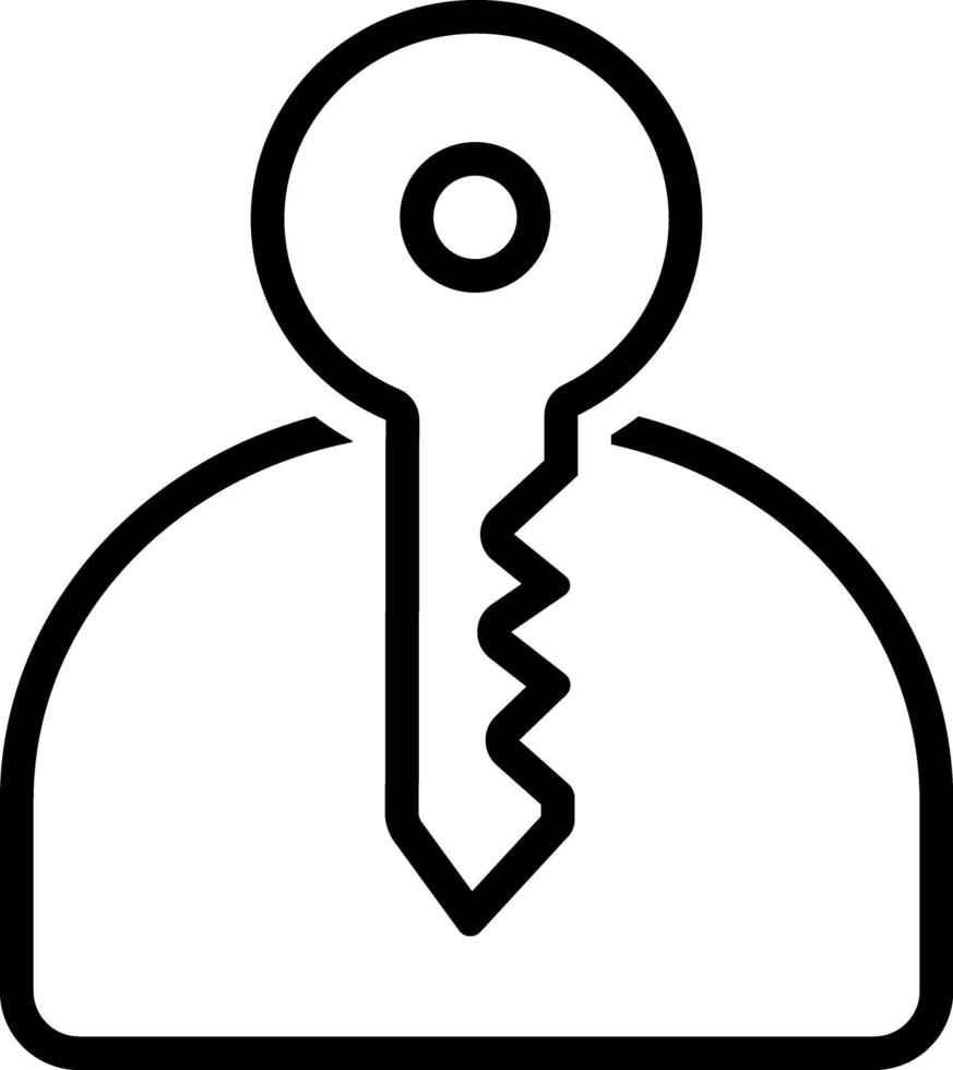 Line icon for key vector