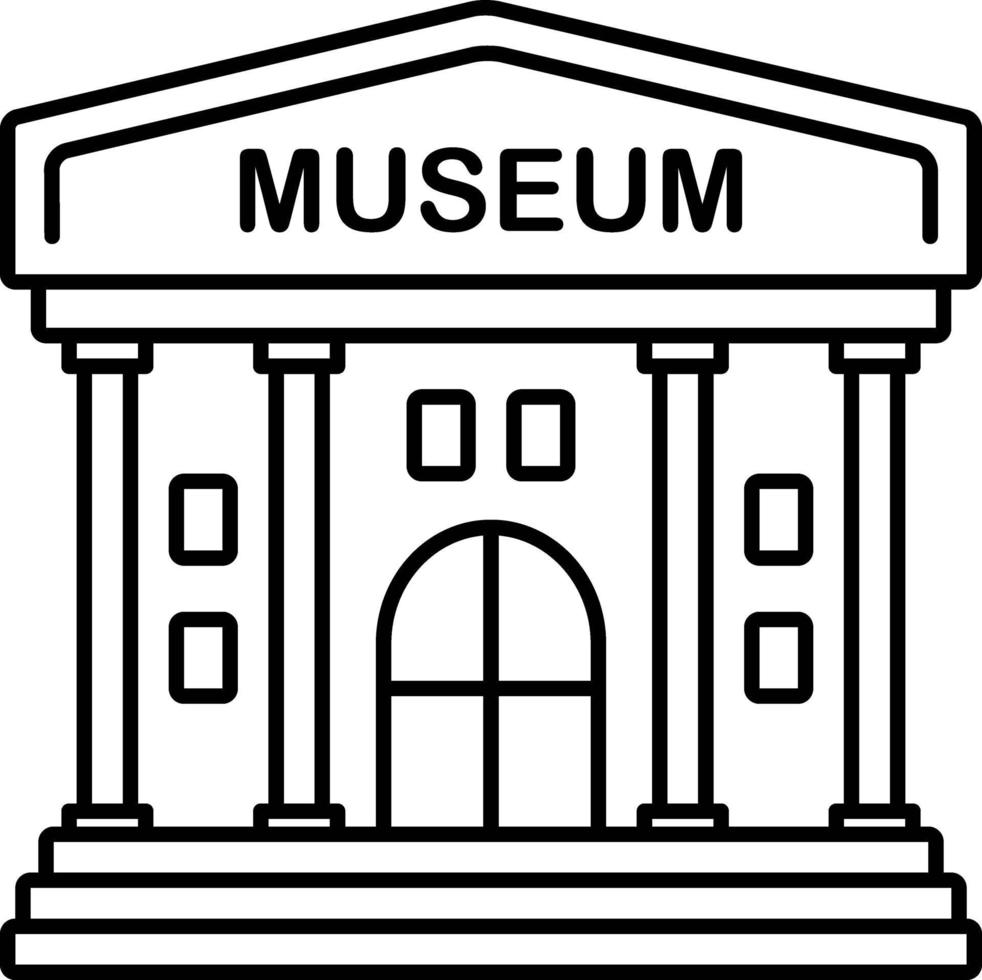 icono de línea para museo vector