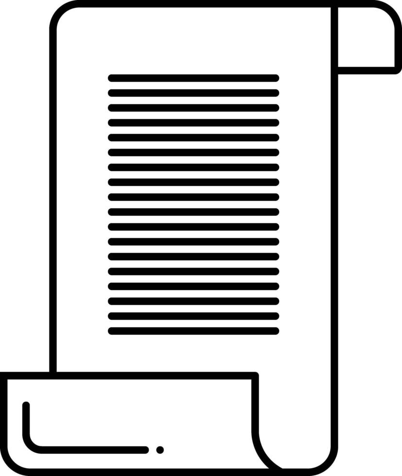Line icon for scroll paper vector