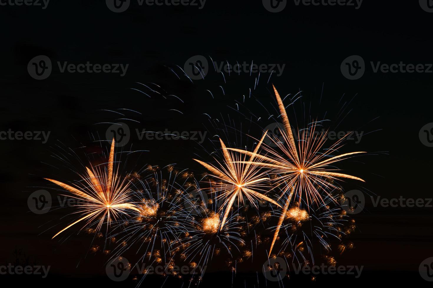 Festive fireworks in the night sky photo