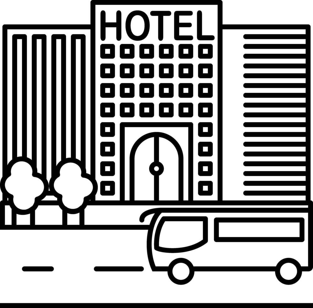 Line icon for hotel vector