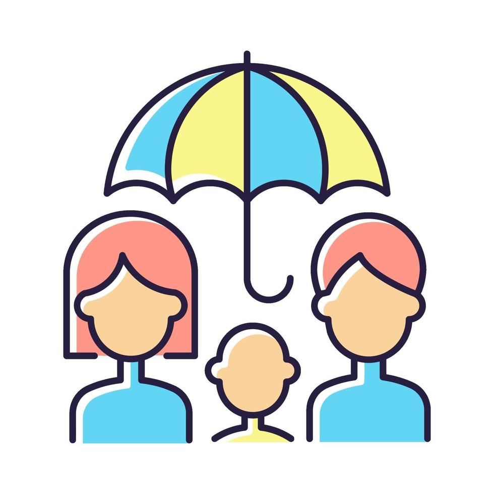 Life insurance RGB color icon vector