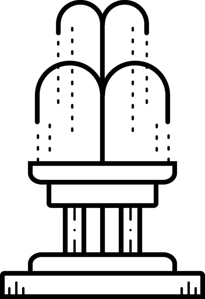 Line icon for fountain vector