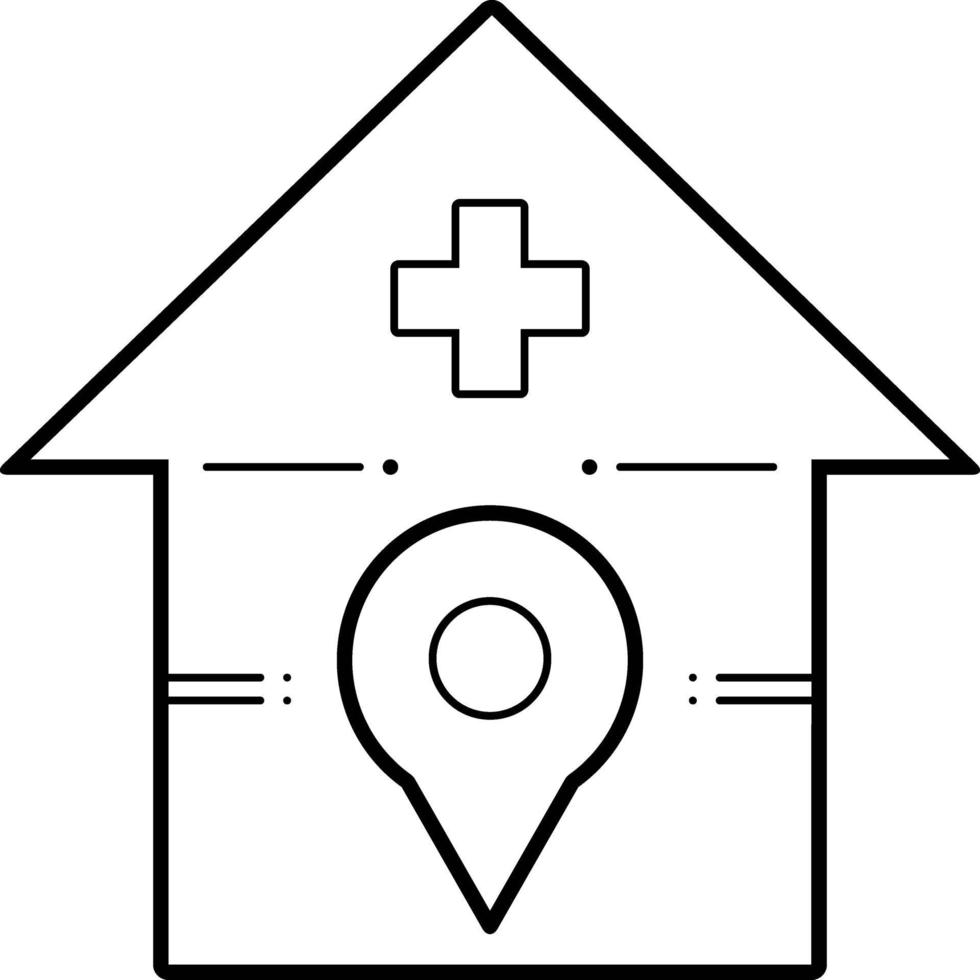 Line icon for hospital vector