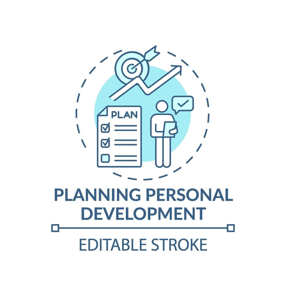 Planning personal development turquoise concept icon vector