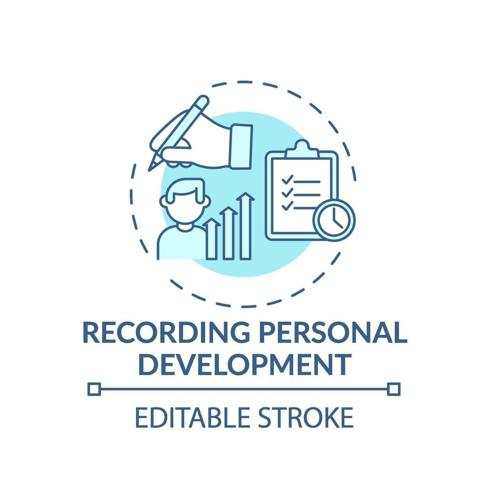 Recording personal development turquoise concept icon vector