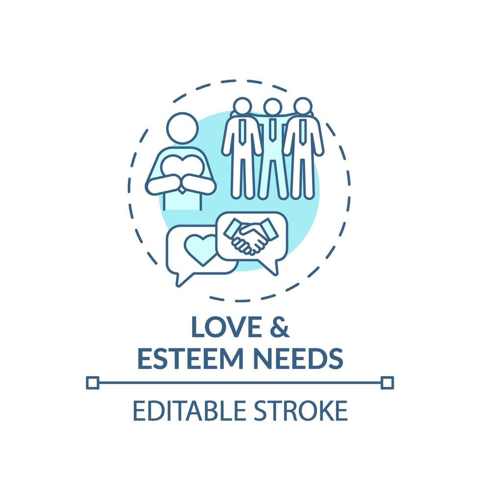 Love and esteem needs turquoise concept icon vector