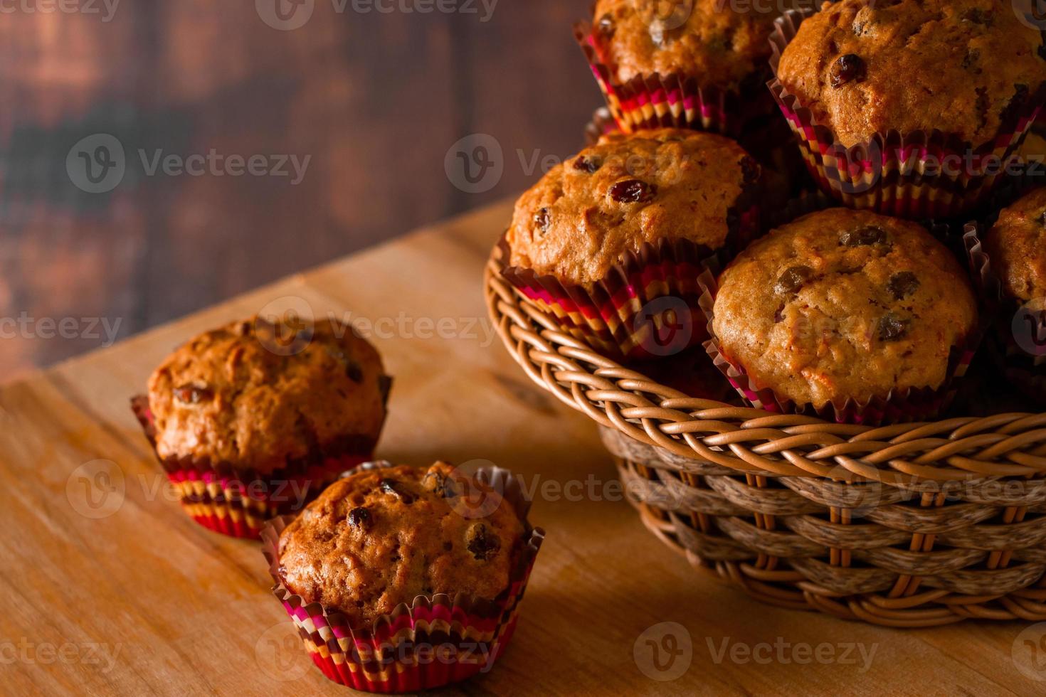 Homemade autumn pastries with raisins photo