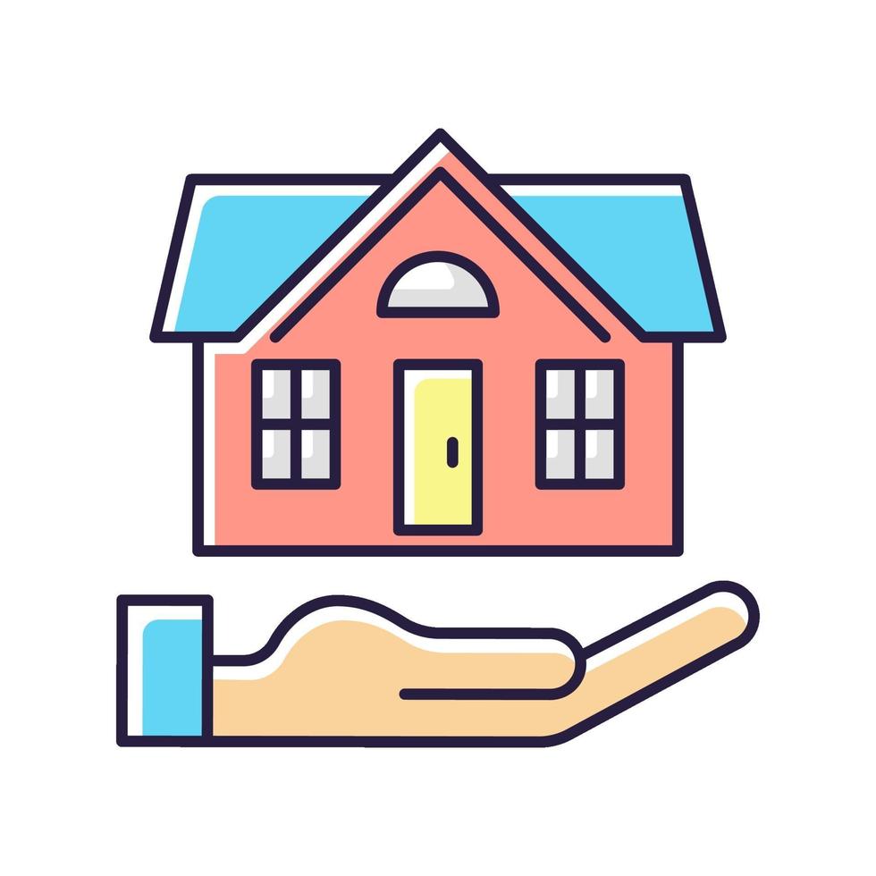 Home insurance RGB color icon vector