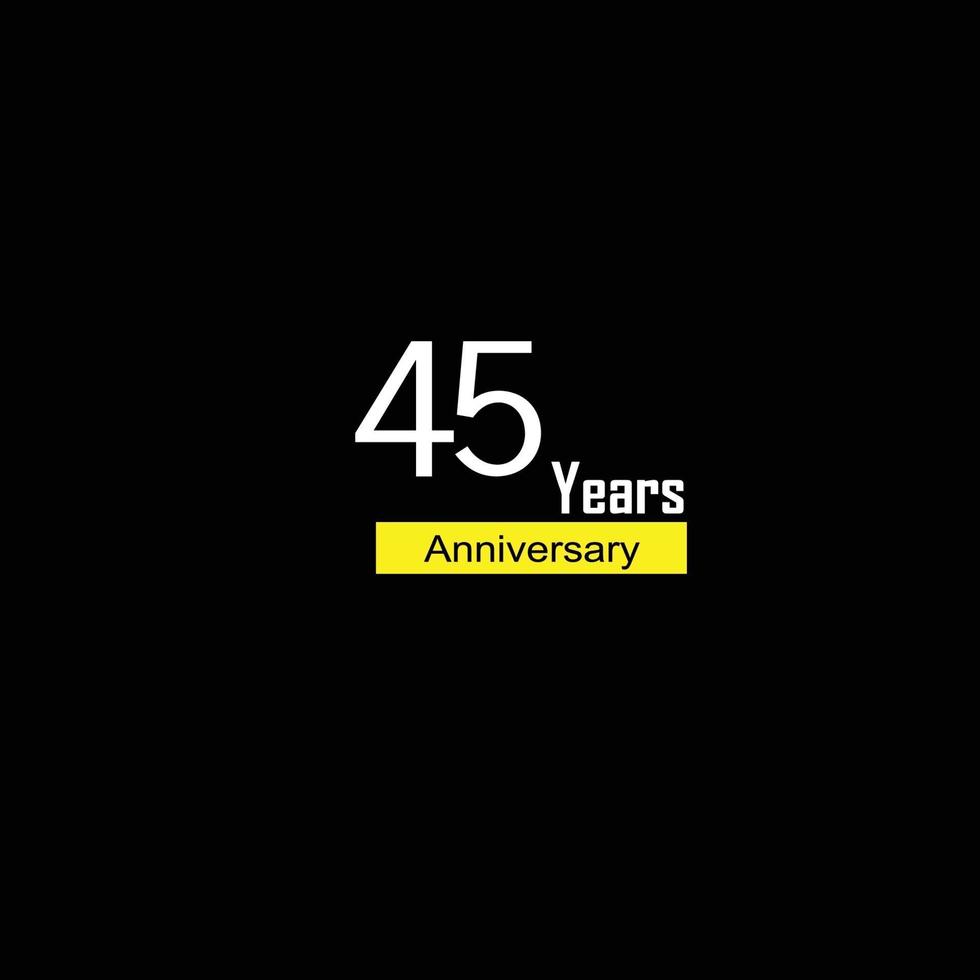 45 Years Anniversary Celebration Vector Template Design Illustration