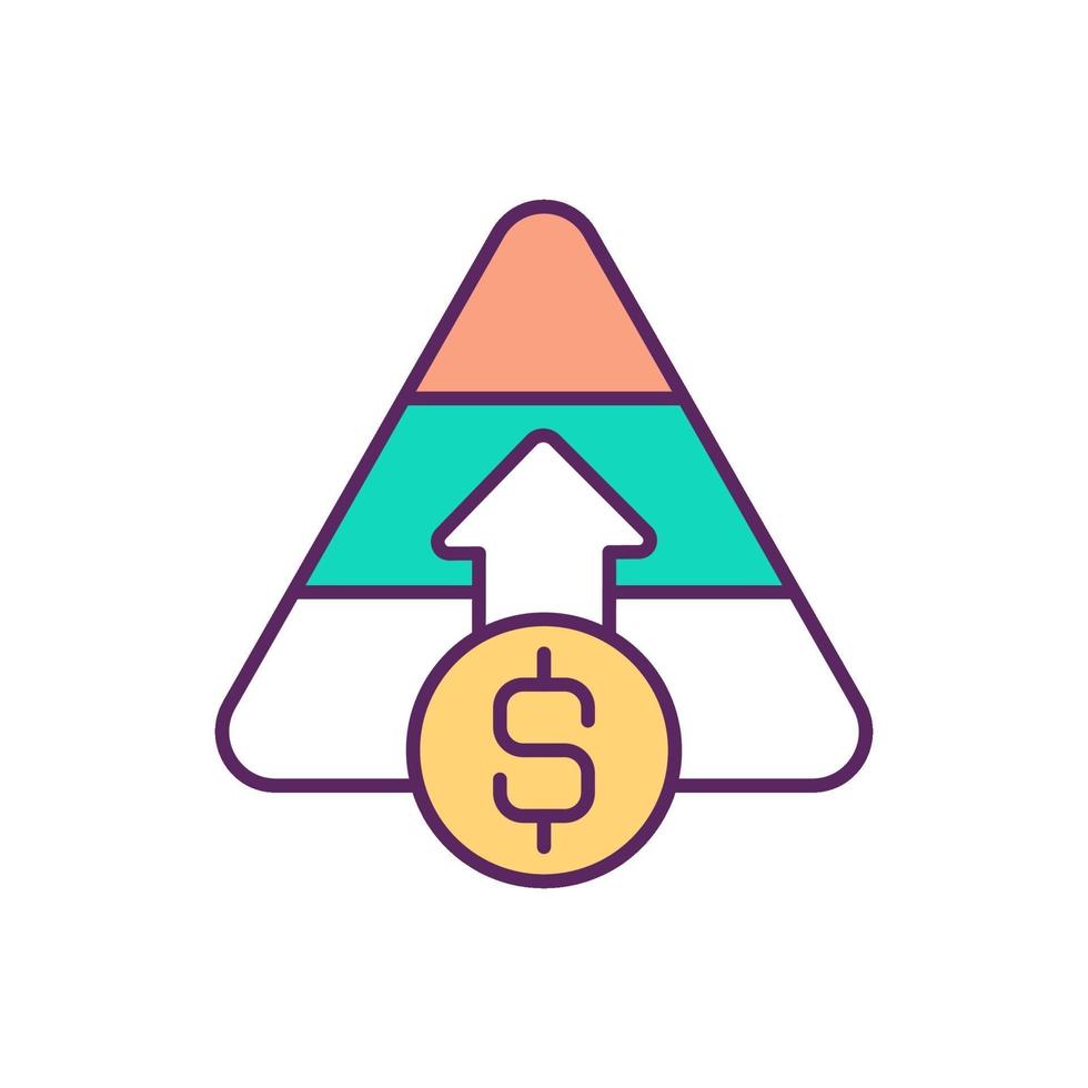 Capital raising RGB color icon vector