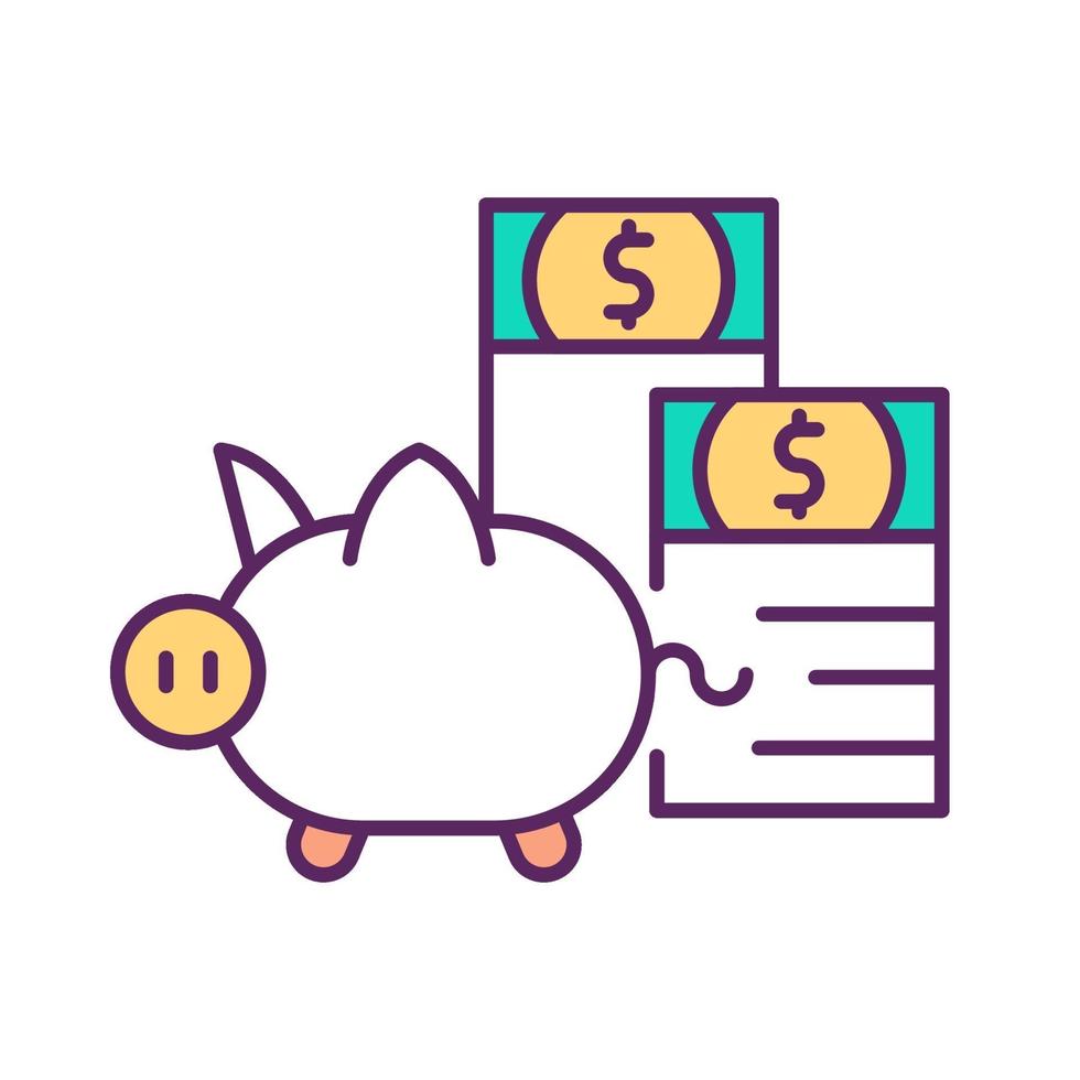 Investing savings RGB color icon vector