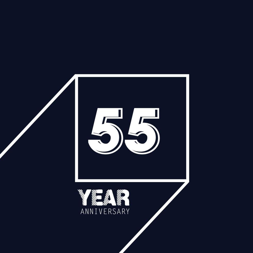 55 Years Anniversary Celebration Blue Color Vector Template Design Illustration