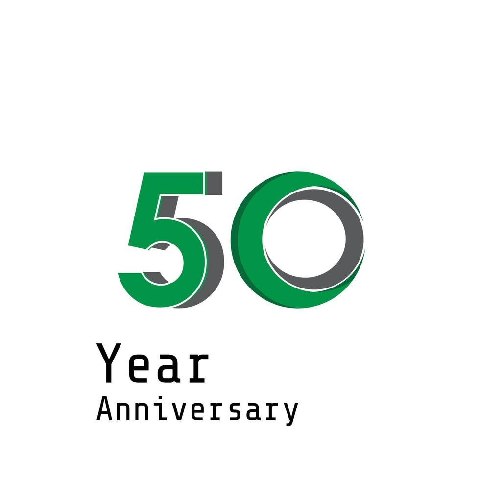 Ilustración de diseño de plantilla de vector de color verde de celebración de aniversario de 55 años