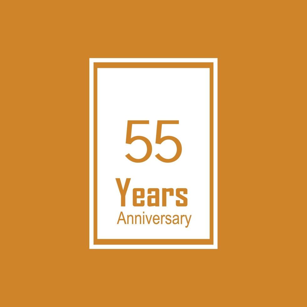 55 Years Anniversary Celebration Yellow Color Vector Template Design Illustration