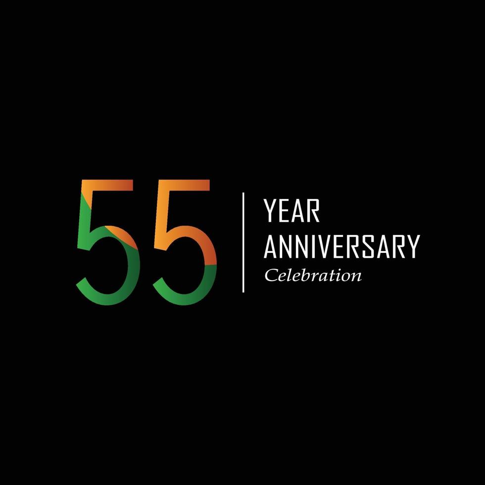 55 Years Anniversary Celebration Color Vector Template Design Illustration