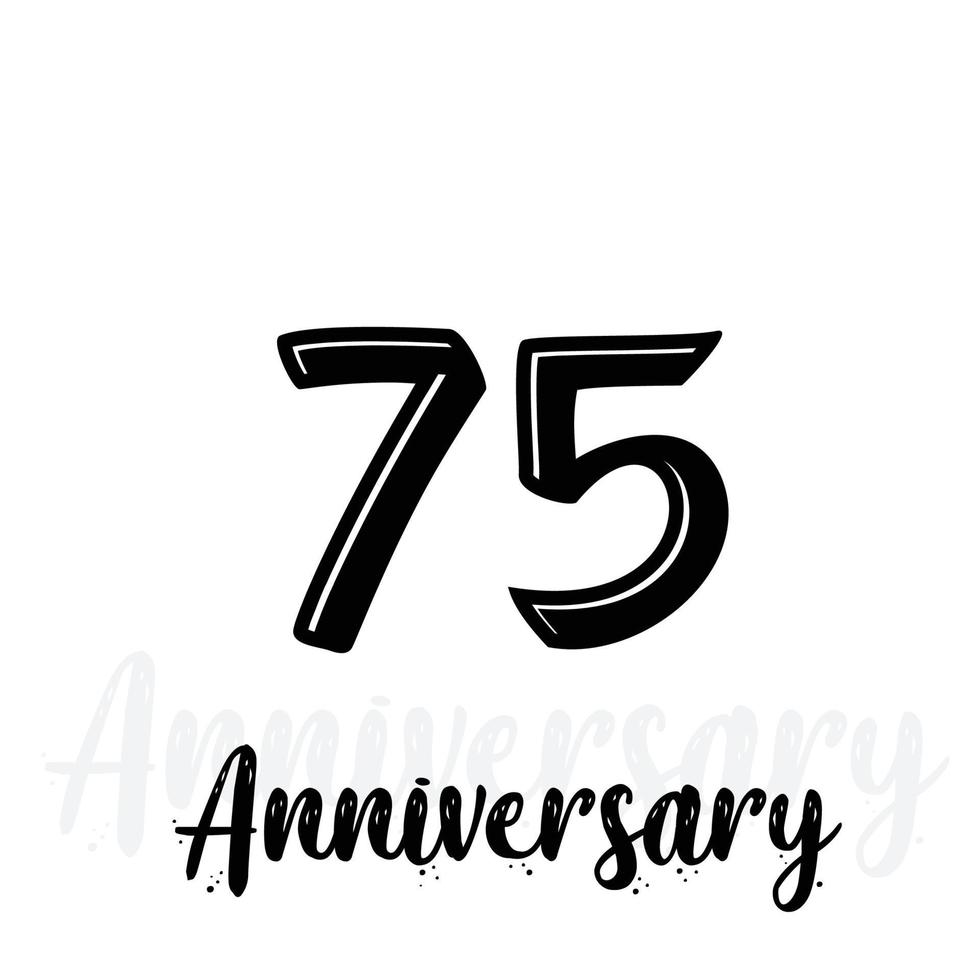 75 Year Anniversary Vector Template Design Illustration