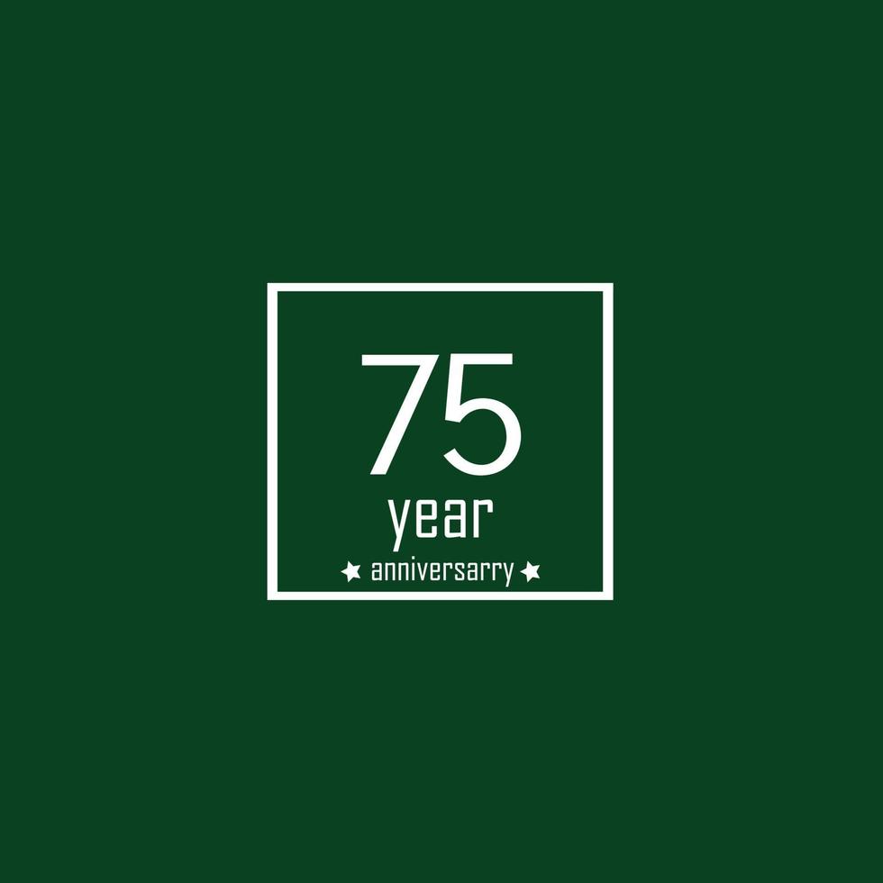 75 Year Anniversary Celebration Color Vector Template Design Illustration