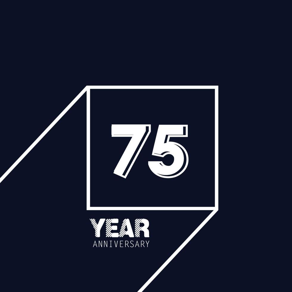 75 Year Anniversary Celebration Blue Color Vector Template Design Illustration