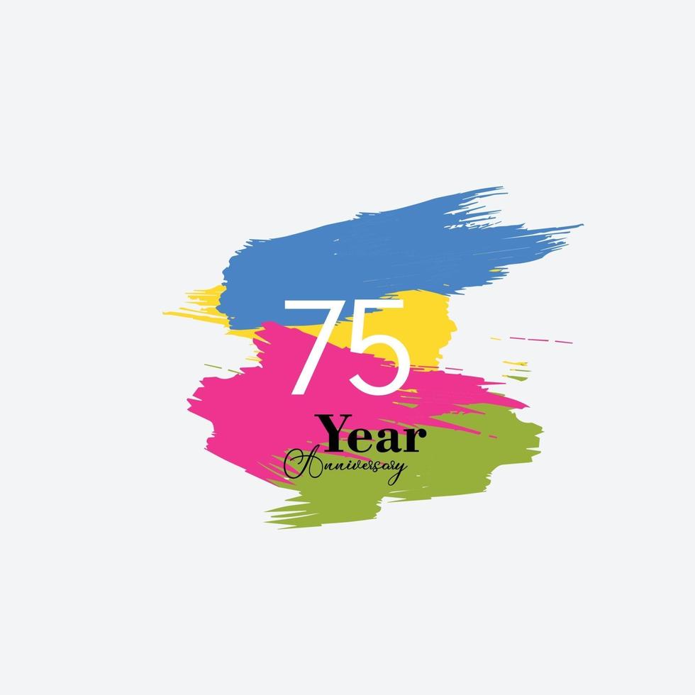 75 Year Anniversary Celebration Rainbow Color Vector Template Design Illustration