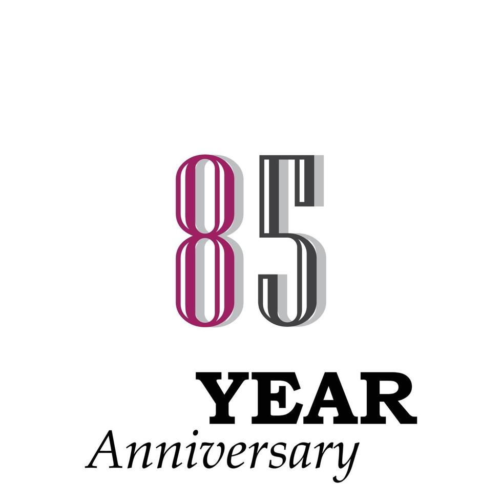 85 Year Anniversary Celebration Color Vector Template Design Illustration