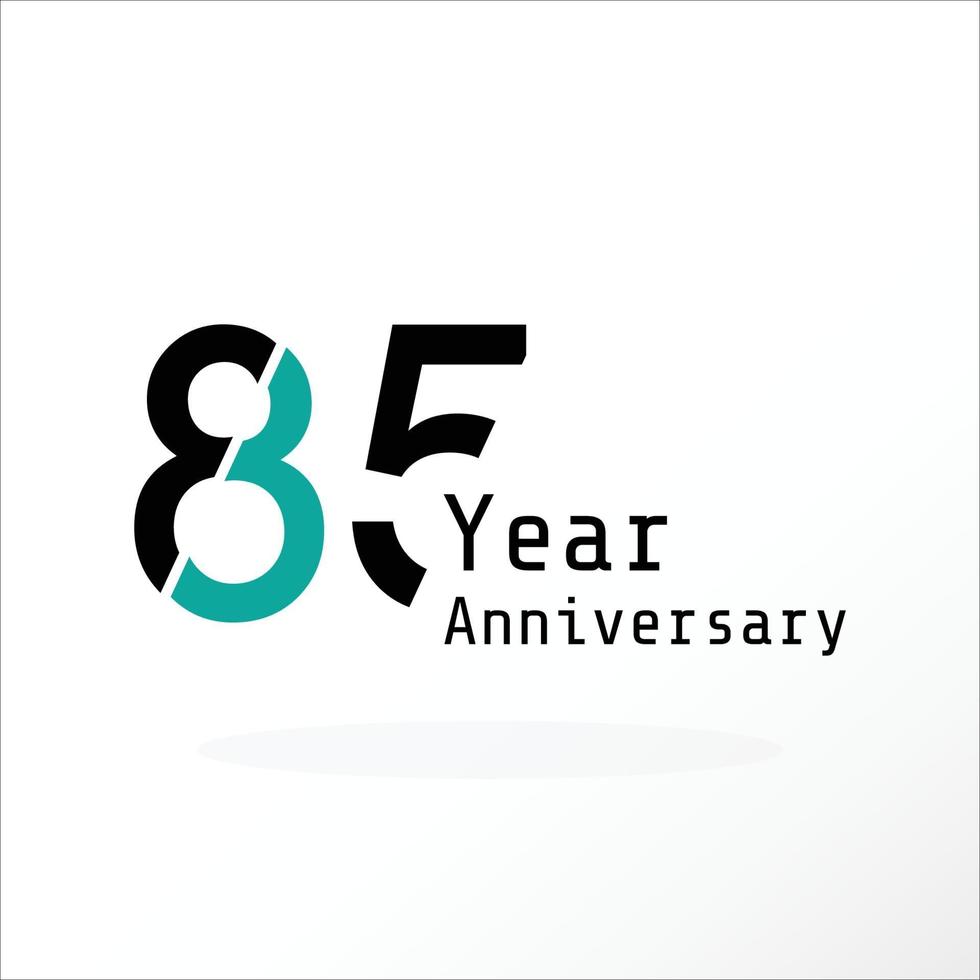 85 Year Anniversary Celebration Blue Color Vector Template Design Illustration