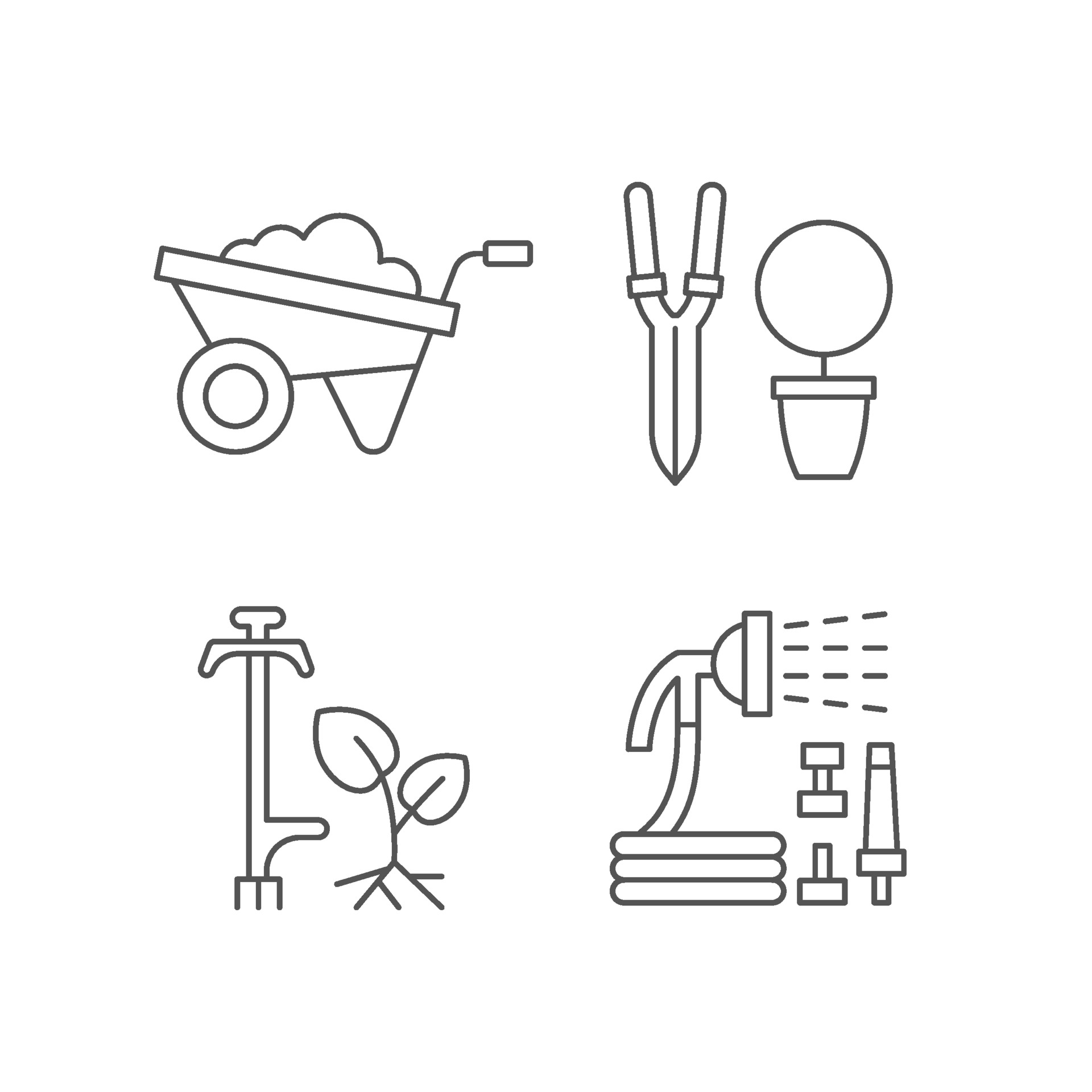 Garden accessories linear icons set 2213333 Vector Art at Vecteezy