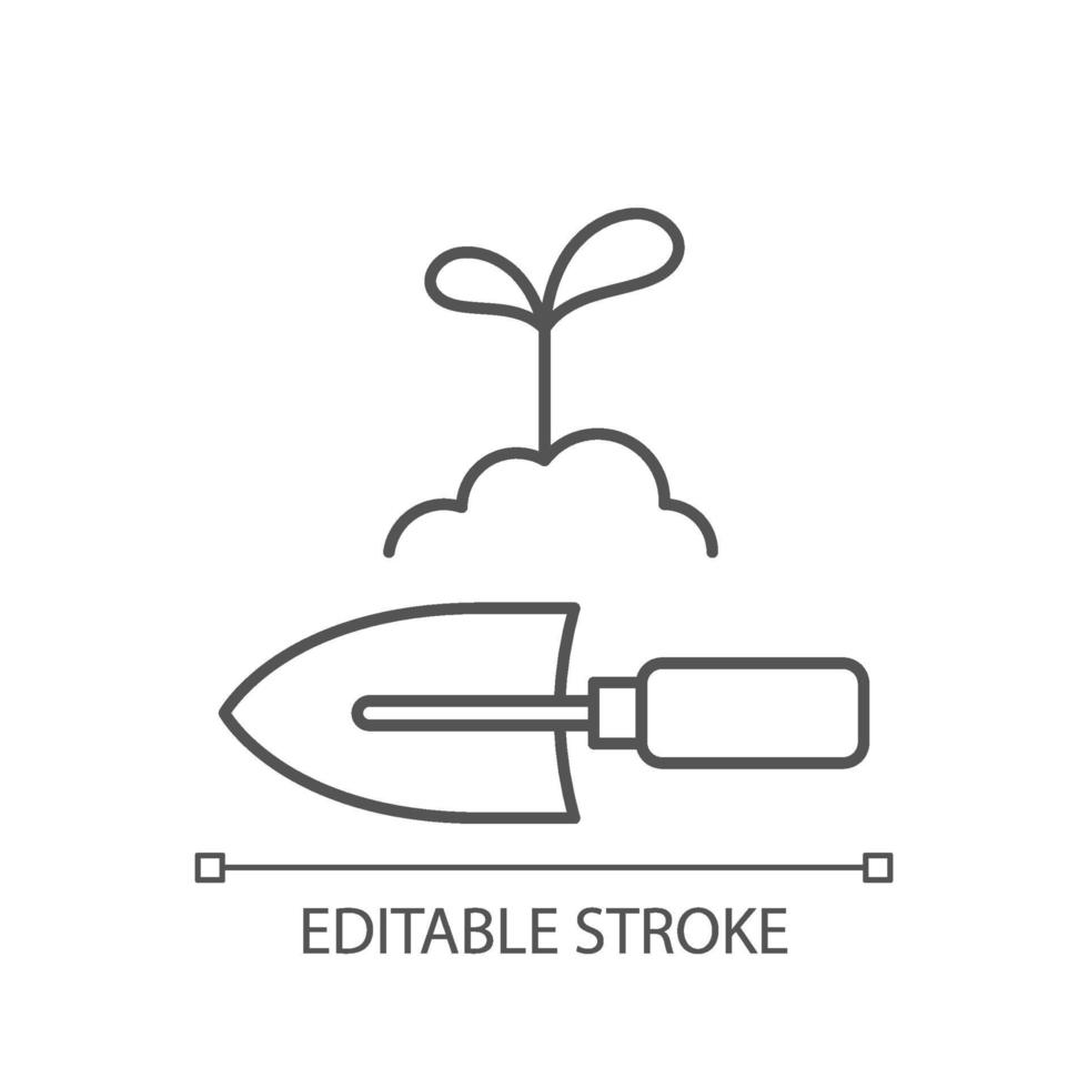 Hand trowel linear icon 2213340 Vector Art at Vecteezy